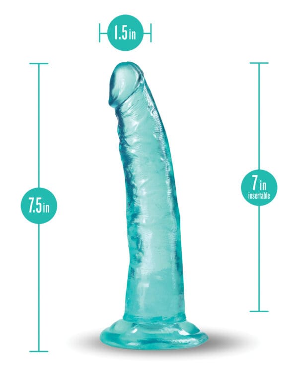 Blush B Yours Plus 7" Lust n' Thrust Dildo - Teal - Image 4