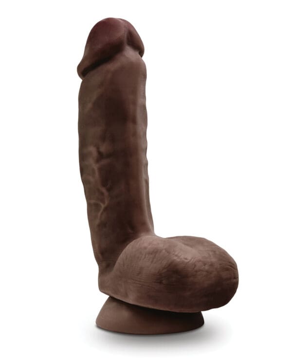 Blush Dr. Skin Glide 8.5" Self Lubricating Dildo w/Balls - Chocolate - Image 2