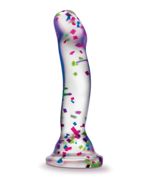 Blush Neo Elite Hanky Panky 7" Confetti Dildo - Glow in the Dark - Image 2