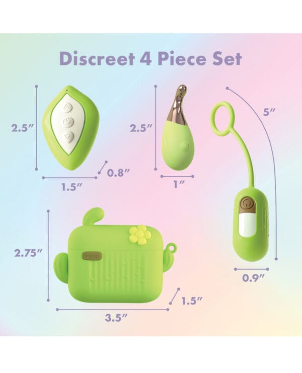 Blush Play With Me Blooming Bliss Remote Controlled Vibrating Kit - Green - Image 3