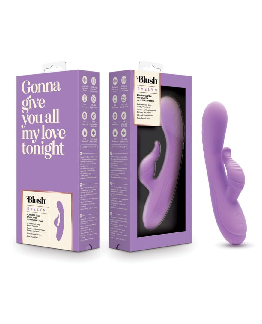 Blush Evelyn Rabbit Vibrator - Purple