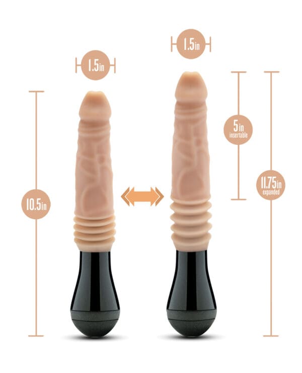 Blush Dr. Skin Silicone Dr. Knight Thrusting Gyrating Vibrating Dildo - Beige - Image 4