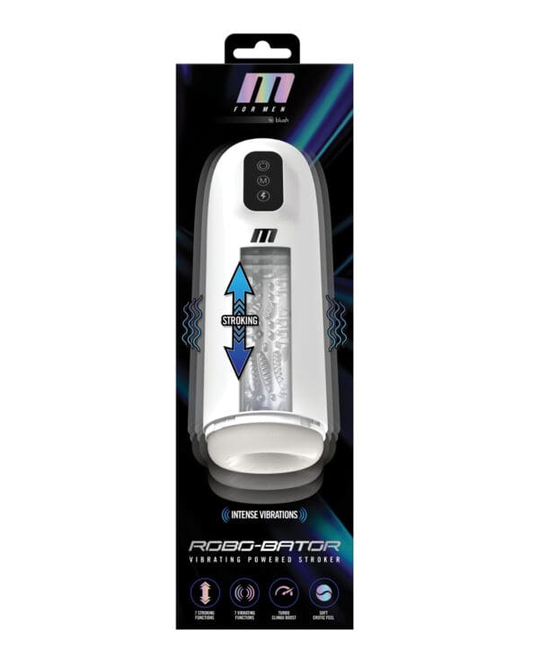 Blush M for Men Robo Bator Powered Vibrating Stroker - White - Image 5