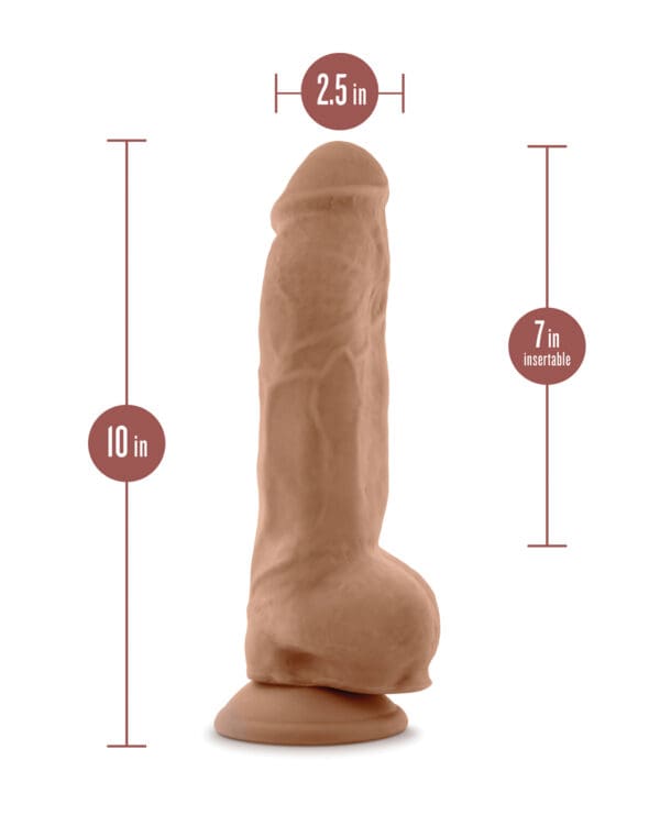 Blush Au Natural 10" Big Boy Realistic Dildo w/Balls - Mocha - Image 5