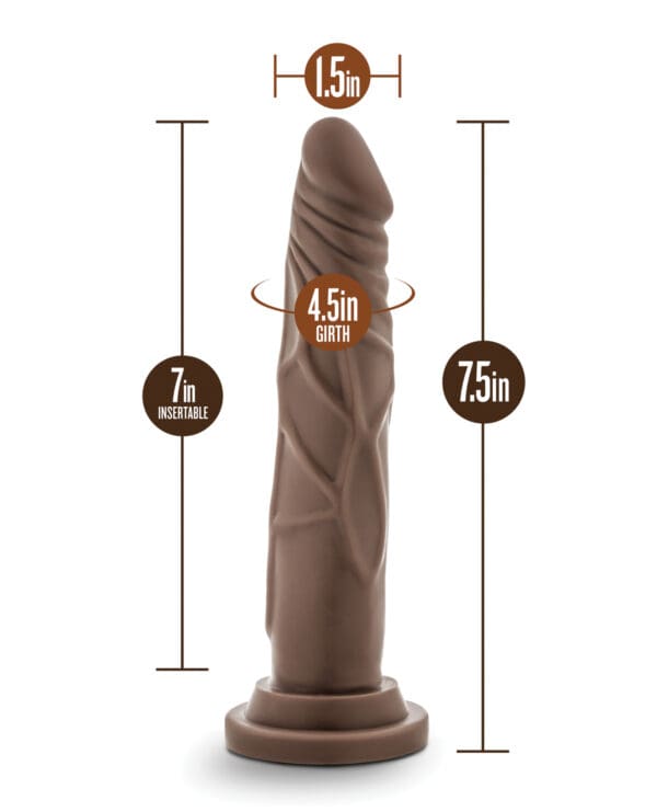 Blush Dr. Skin 7.5" Basic Realistic Cock - Chocolate - Image 4