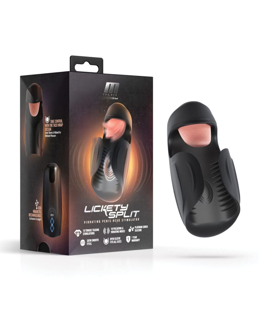 Blush M For Men - Lickety Split - Vibrating Penis Head Stimulator - Black