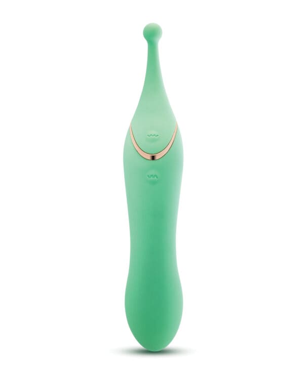 Blush Stella 7 Inch Dual-Ended Clitoral G-Spot Vibrating Wand With Precision Stimulation - Green - Image 3