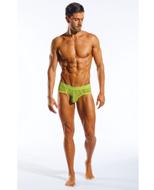 Cocksox Mesh Contour Pouch Sports Brief Citrus Green LG - Image 4