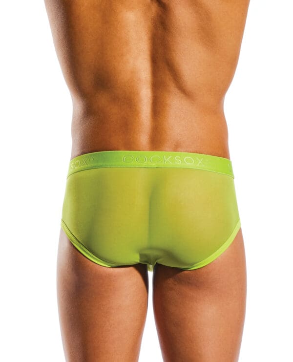 Cocksox Mesh Contour Pouch Sports Brief Citrus Green SM - Image 3