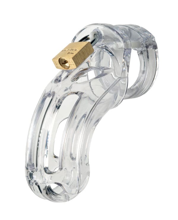 The Curve 3 3/4" Curved Cock Cage & Lock Set - Clear