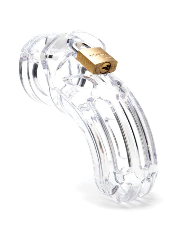 The Curve 3 3/4" Curved Cock Cage & Lock Set - Clear - Image 3