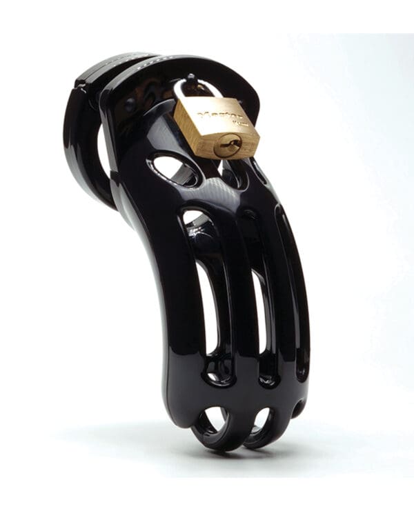 The Curve 3 3/4" Curved Cock Cage & Lock Set  - Black - Image 3