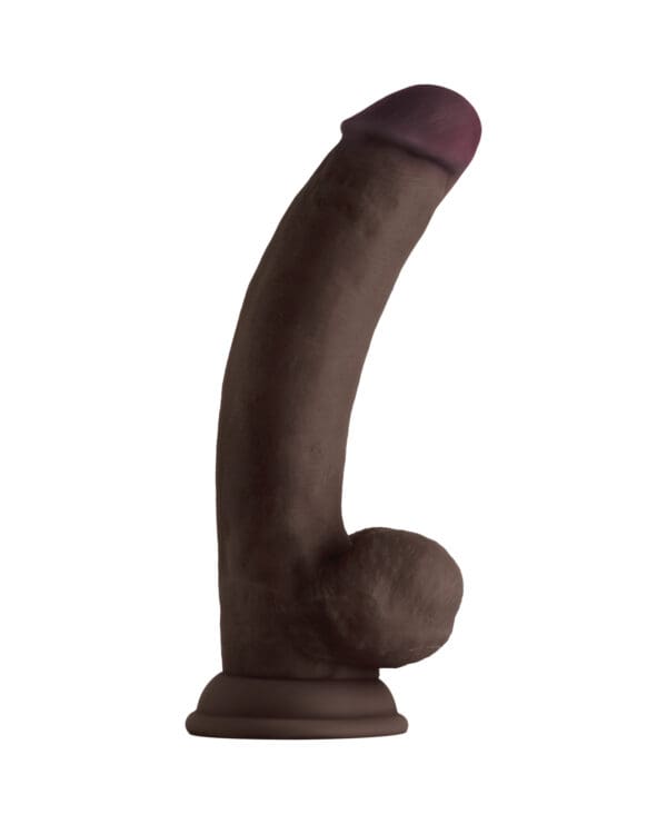Shaft Model C Flexskin Liquid Silicone 8.5" Curved Dong w/Balls - Mahogany - Image 3