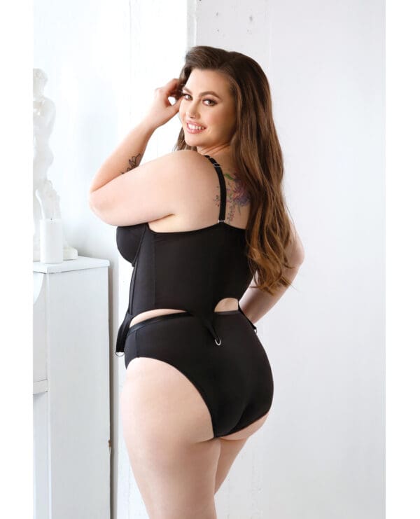 Curve Sloan Cropped Bustier Top & Panty Black 3X/4X - Image 2