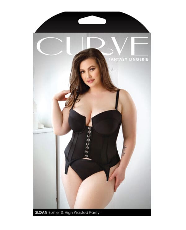 Curve Sloan Cropped Bustier Top & Panty Black 3X/4X - Image 3