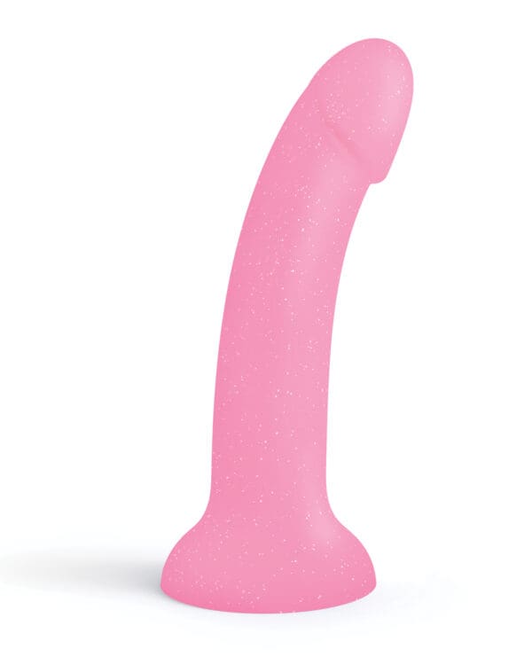 Love to Love Curved Suction Cup Dildolls Glitzy - Glitter Pink - Image 2