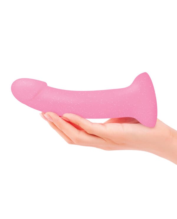 Love to Love Curved Suction Cup Dildolls Glitzy - Glitter Pink - Image 4