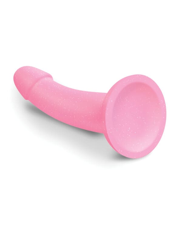Love to Love Curved Suction Cup Dildolls Glitzy - Glitter Pink - Image 5