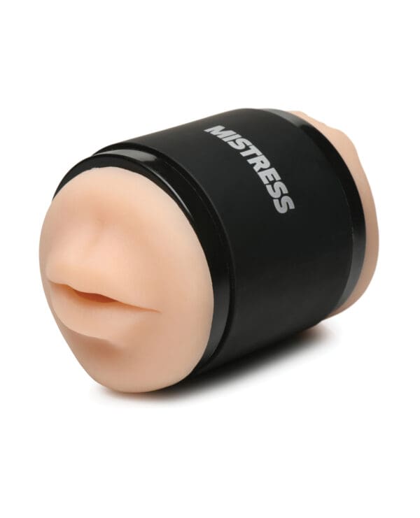 Curve Toys Mistress Double Shot Mini Masturbator Mouth & Pussy  - Light - Image 2