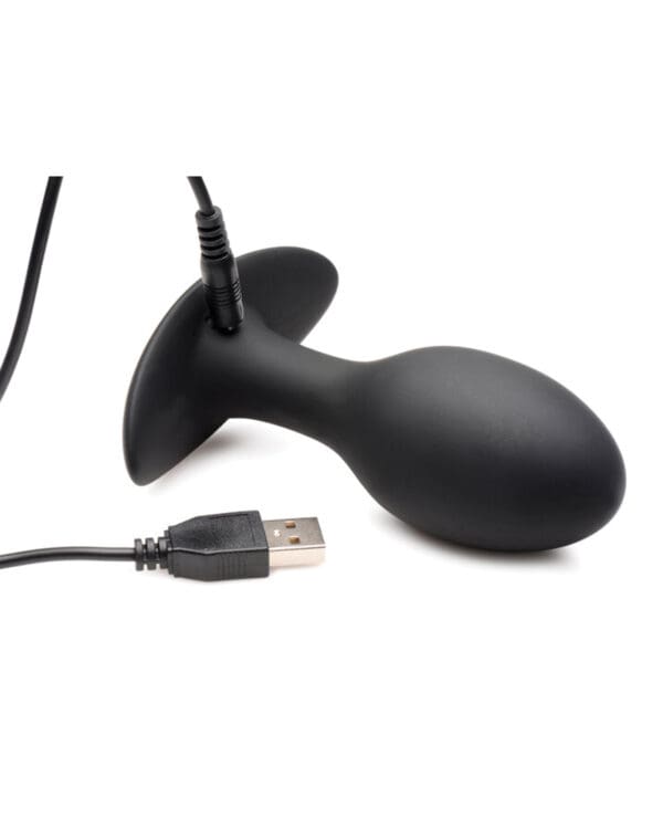 Curve Toys Rooster Rumbler Vibrating Silicone Anal Plug Large - Black - Image 5