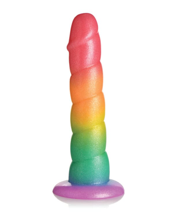 Curve Toys Simply Sweet 6.5" Swirl Rainbow Dildo - Image 2