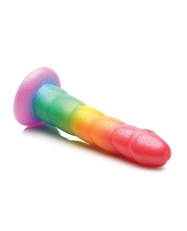 Curve Toys Simply Sweet 6.5" Swirl Rainbow Dildo - Image 3