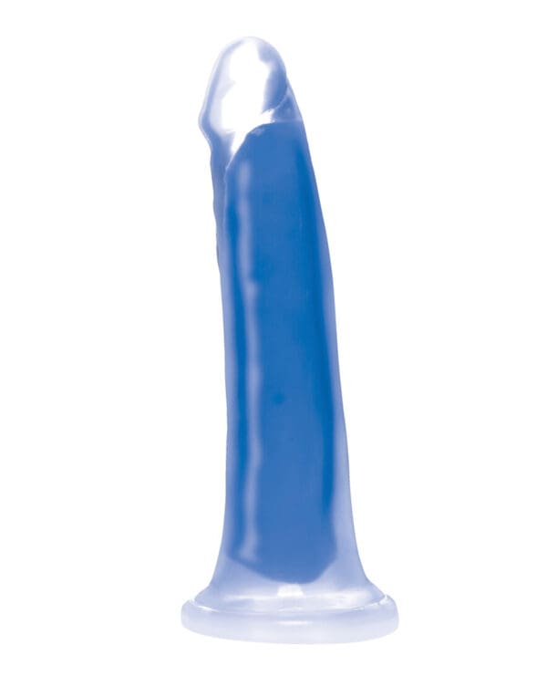 Curve Toys Lollicock 7" Glow In The Dark Silicone Dildo - Blue - Image 3