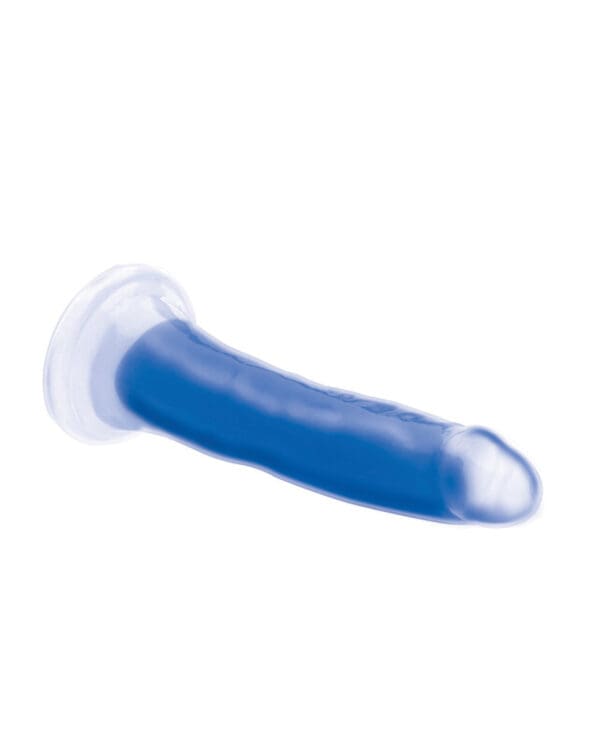 Curve Toys Lollicock 7" Glow In The Dark Silicone Dildo - Blue - Image 4