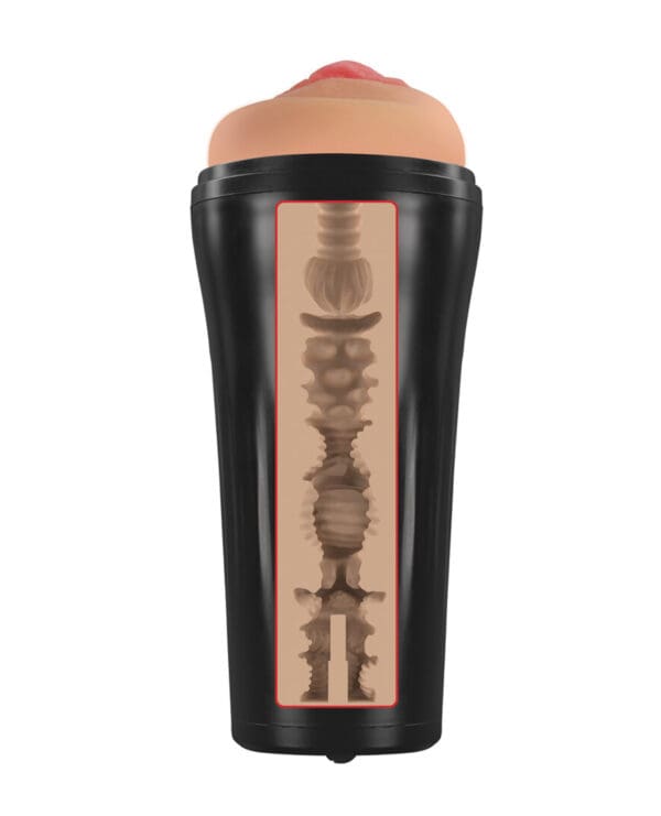 Curve Toys Mistress Vibrating Pussy Masturbator - Tan - Image 5