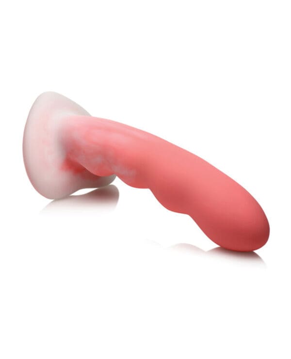Curve Toys Simply Sweet 7" Wavy Silicone Dildo - Pink/White - Image 4