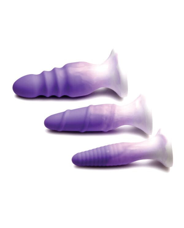 Curve Toys Simply Sweet Silicone Butt Plug Set - Purple - Image 3