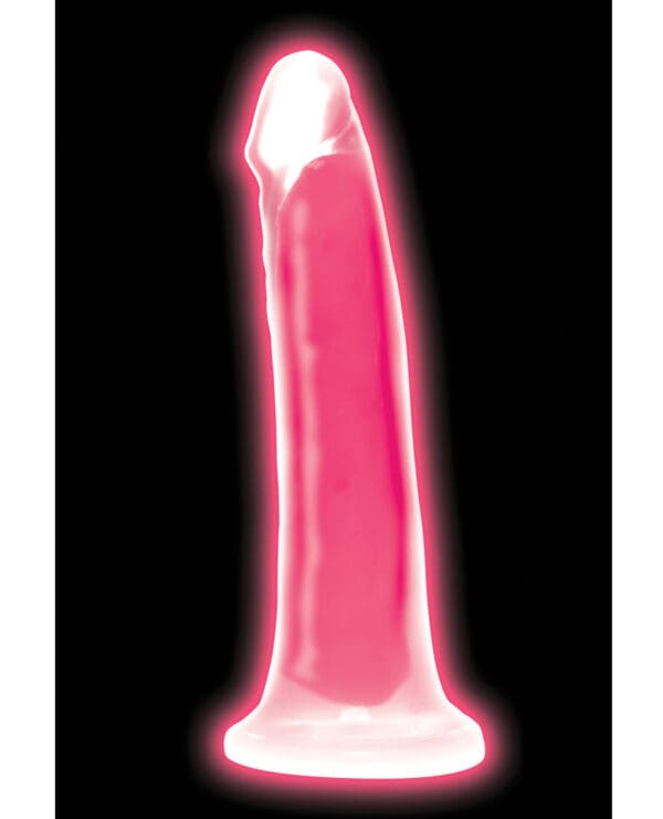 Curve Toys Lollicock 7" Glow In The Dark Silicone Dildo - Pink - Image 2
