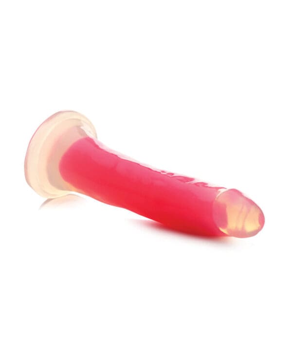 Curve Toys Lollicock 7" Glow In The Dark Silicone Dildo - Pink - Image 4