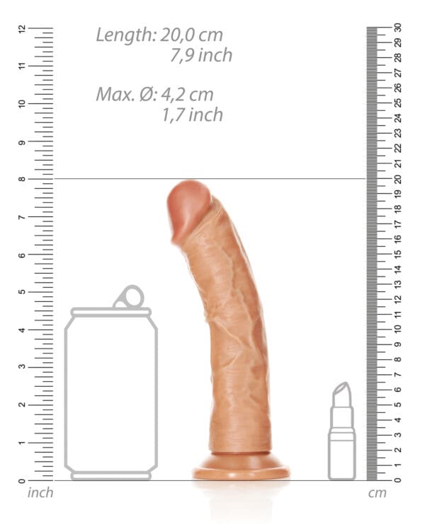 Shots RealRock Realistic 7" Curved Dildo - Tan - Image 5