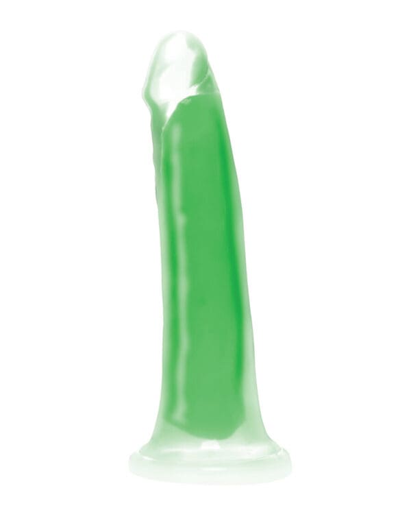 Curve Toys Lollicock 7" Glow In The Dark Silicone Dildo - Green - Image 3