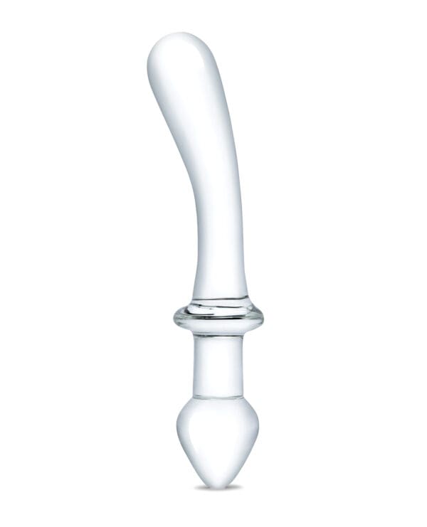 Glas 9" Classic Curved Dual Ended Dildo - Clear - Image 2