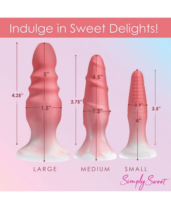 Curve Toys Simply Sweet Silicone Butt Plug Set - Pink - Image 3