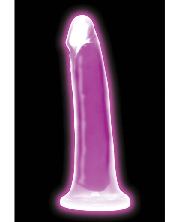 Curve Toys Lollicock 7" Glow In The Dark Silicone Dildo - Purple - Image 2