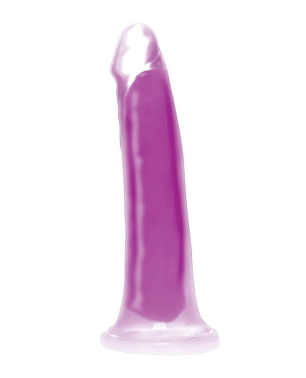 Curve Toys Lollicock 7" Glow In The Dark Silicone Dildo - Purple - Image 3