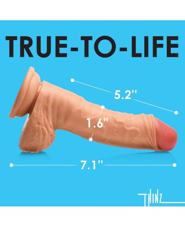 Curve Toys Thinz 7" Uncut Dildo w/Balls - Light - Image 5