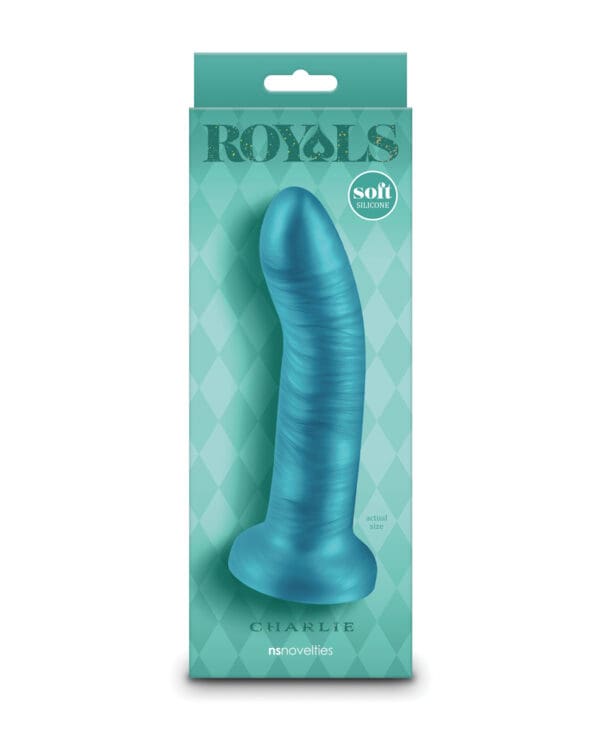 Royals 6" Charlie Curved Dildo - Metallic Teal