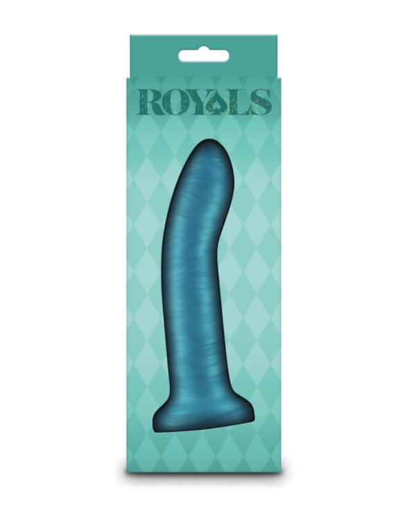 Royals 6" Charlie Curved Dildo - Metallic Teal - Image 2