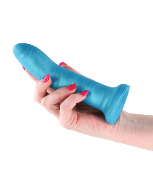 Royals 6" Charlie Curved Dildo - Metallic Teal - Image 4