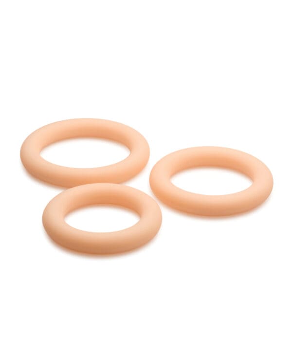 Curve Toys Jock Silicone Cock Ring Set of 3 - Light - Image 3