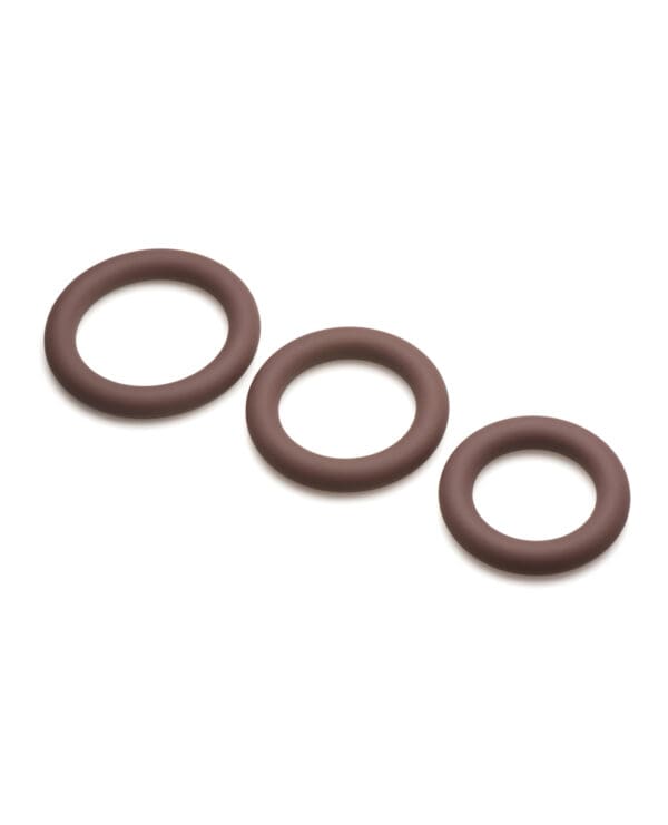 Curve Toys Jock Silicone Cock Ring Set of 3 - Dark - Image 2
