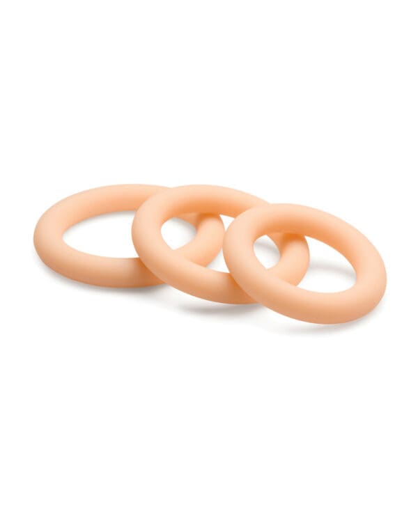 Curve Toys Jock Silicone Cock Ring Set of 3 - Light - Image 4