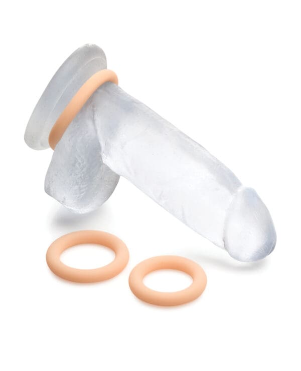 Curve Toys Jock Silicone Cock Ring Set of 3 - Light - Image 5