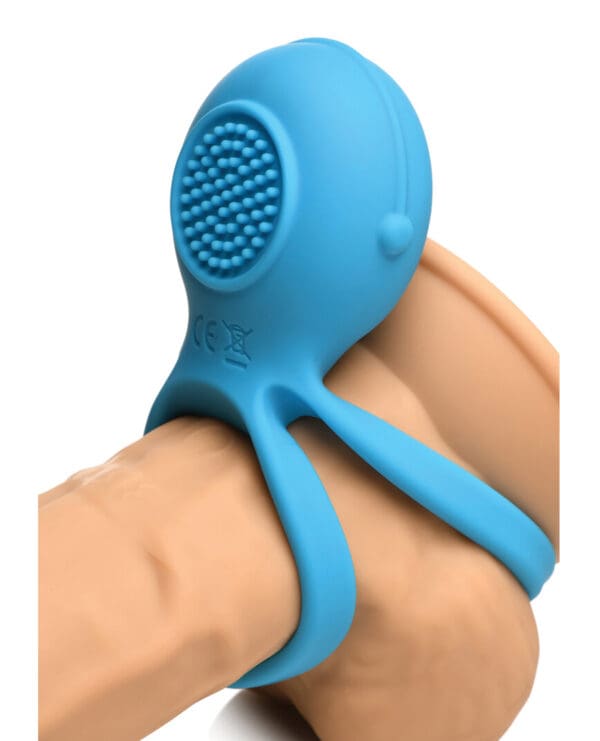 Curve Toys Gossip Love Loops 10X Silicone Cock Ring w/Remote - Azure - Image 5