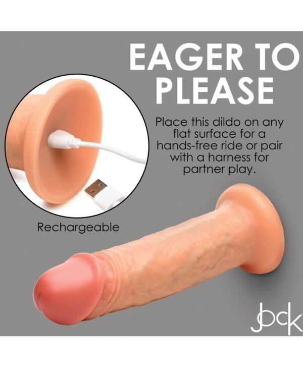 Curve Toys Jock Real Skin Silicone 8" Vibrating Dildo - Image 5