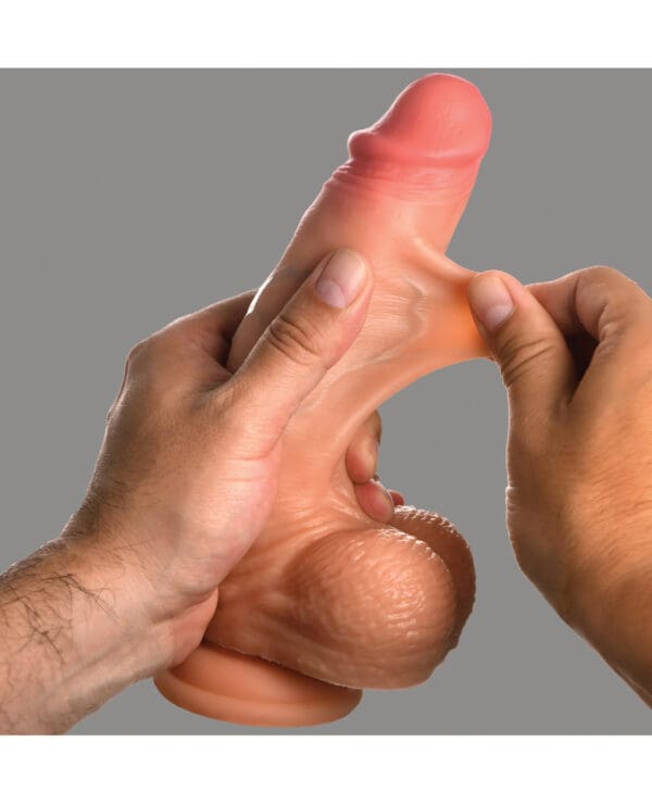 Curve Toys Jock Real Skin Silicone 8" Dildo w/Balls - Image 3